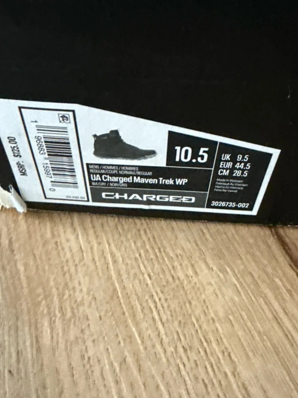 Under Armour Men’s Black and Gray Trail Sneakers